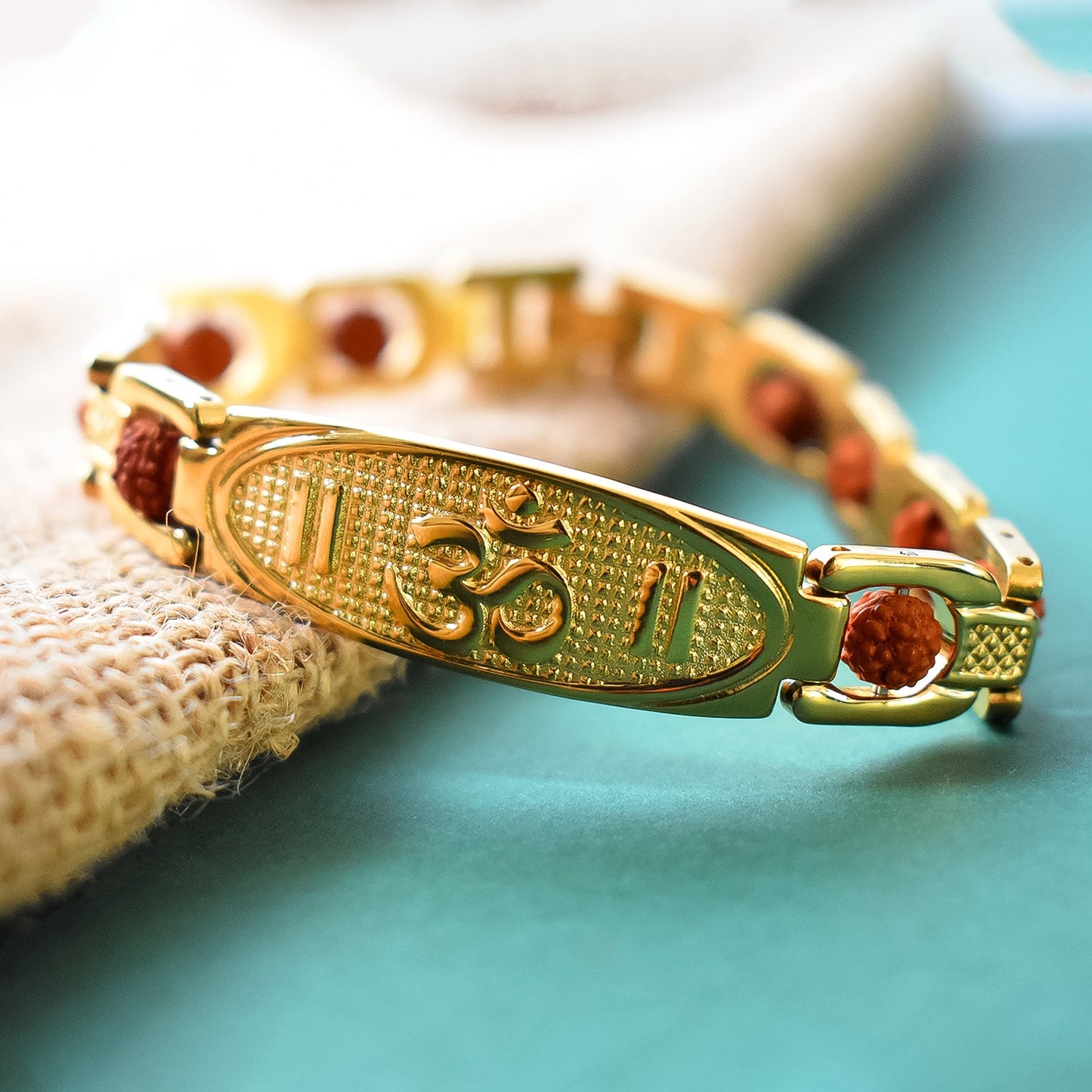 Om Name Bracelet with Rudraksha: Divine Energy and Protection