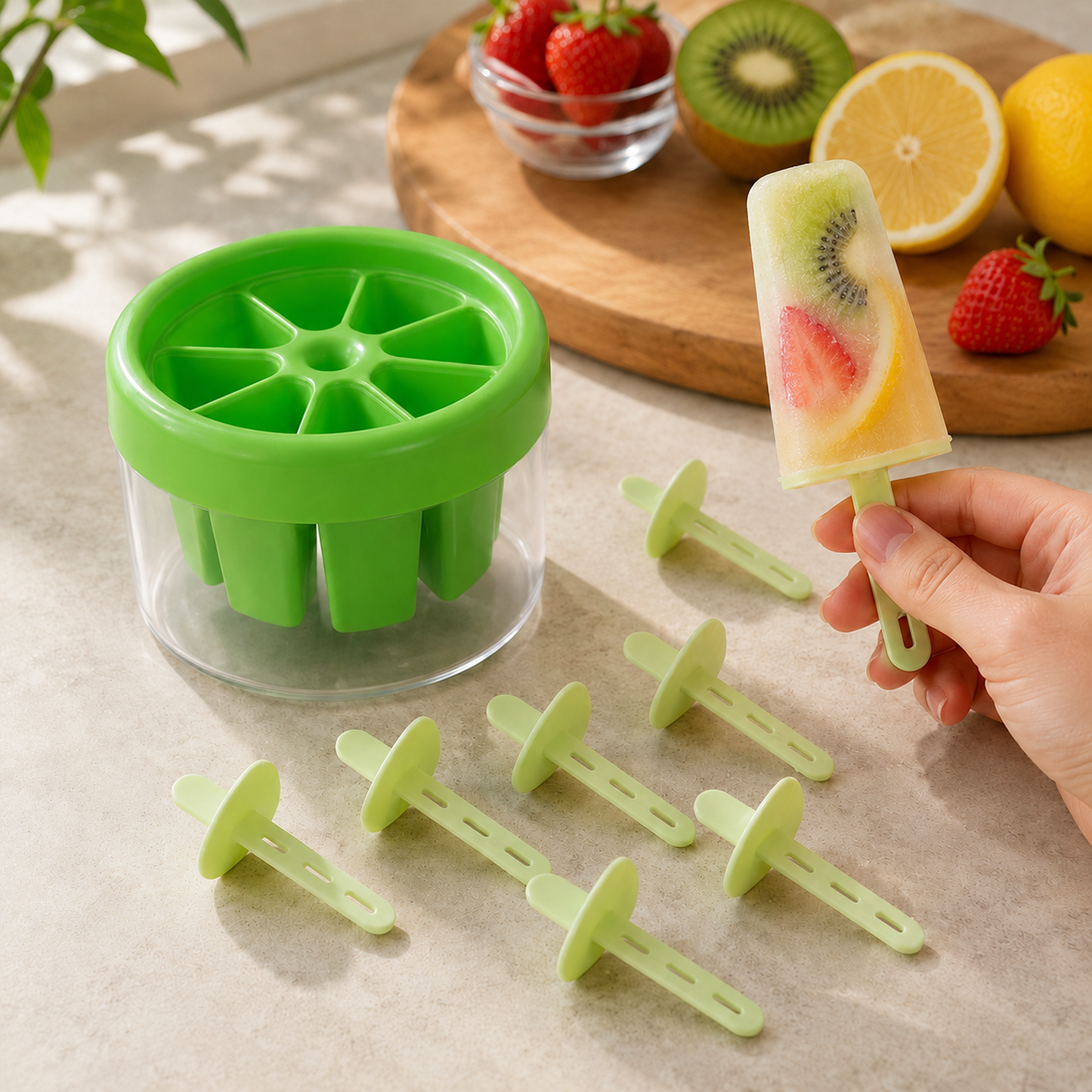 Plastic Ice Candy Maker – Reusable 8 Mold Set for Summer Treats