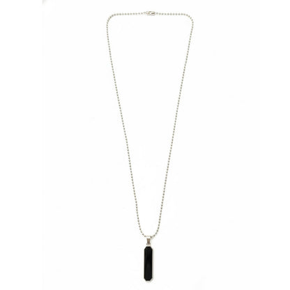 Minimalist Black Inlay Rectangular Pendant for Men