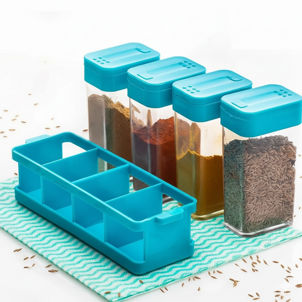 multipurpose spice rack with tray set of 4