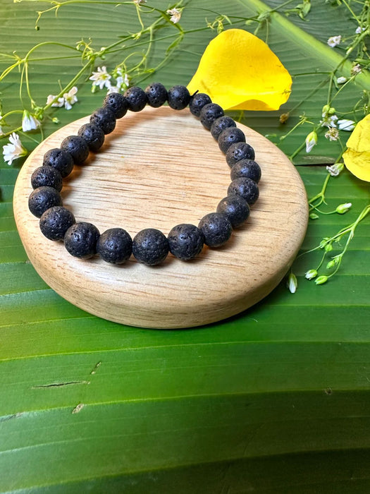 Black Lava Stone Bracelet Natural & Certified Astrological Bracelet Gold Lava Stone Beaded Bracelet