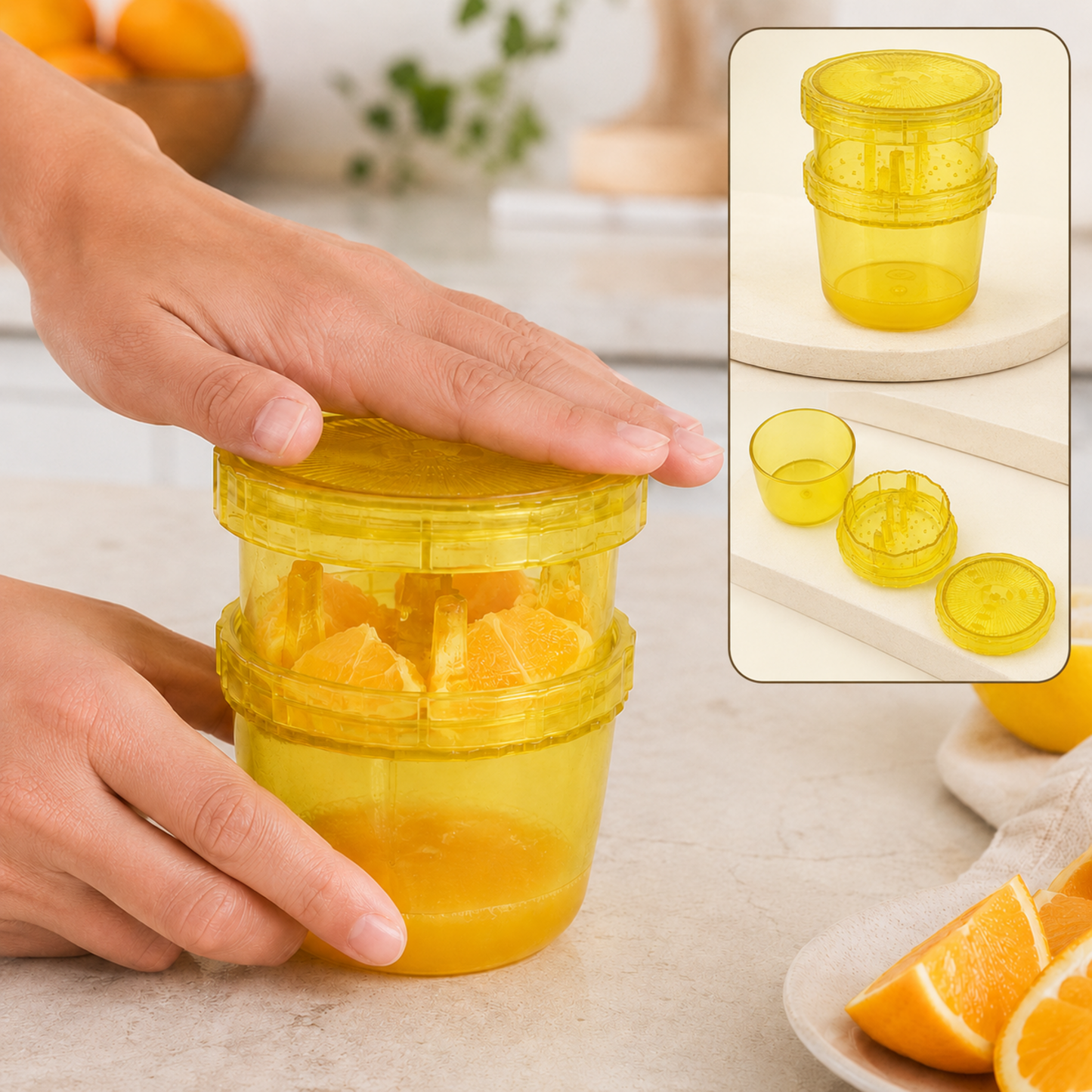 2-in-1 Manual Citrus Juicer & Grinder – Portable & Easy to Use