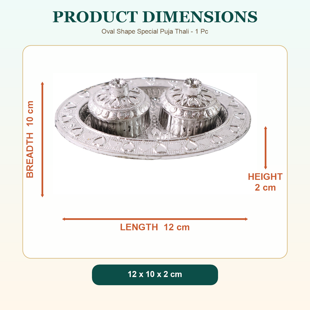 Silver Colour Oval Kumkum Dish