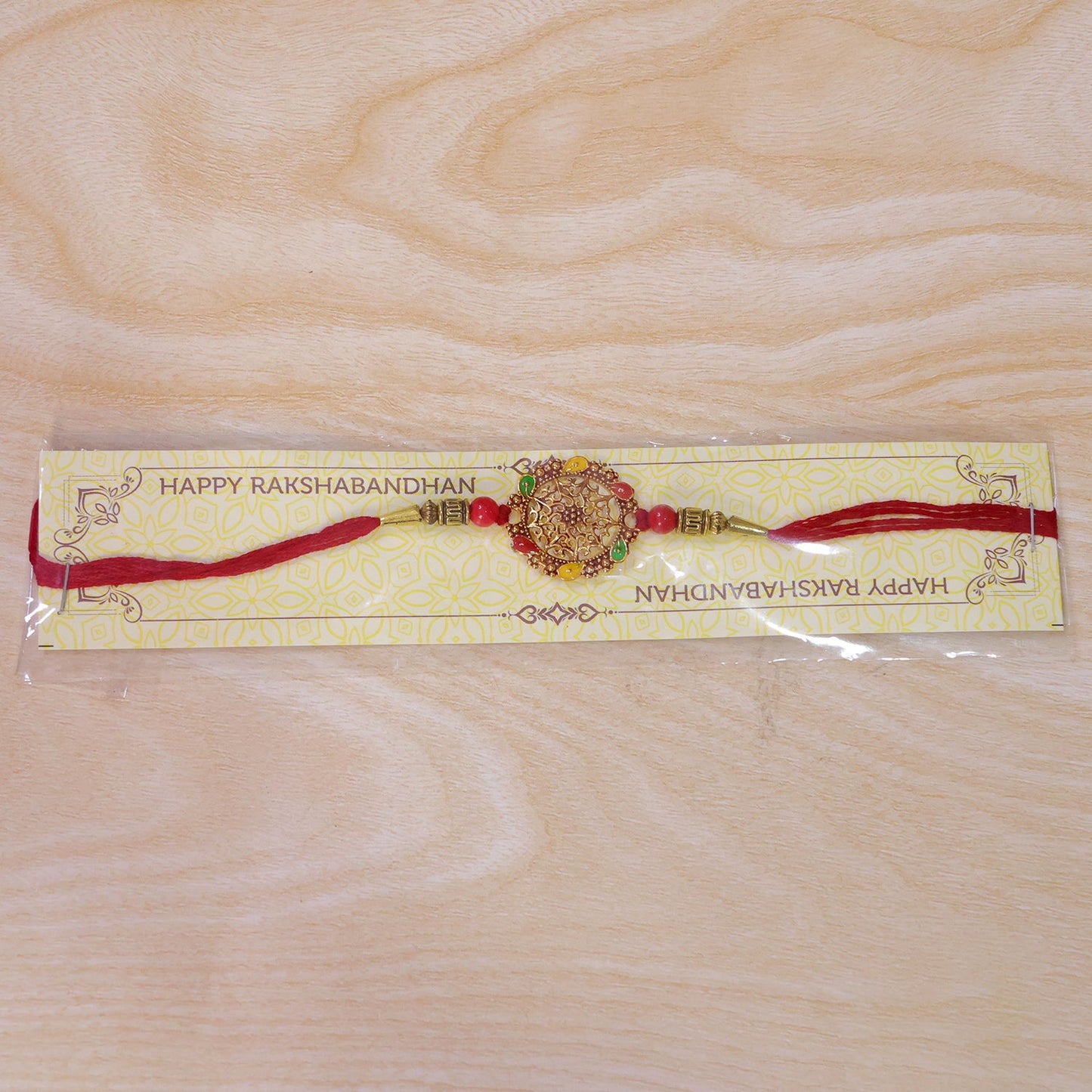 Circular Rakhi with Multicolor Accents, Elegant Raksha Bandhan Gift (10pcs)