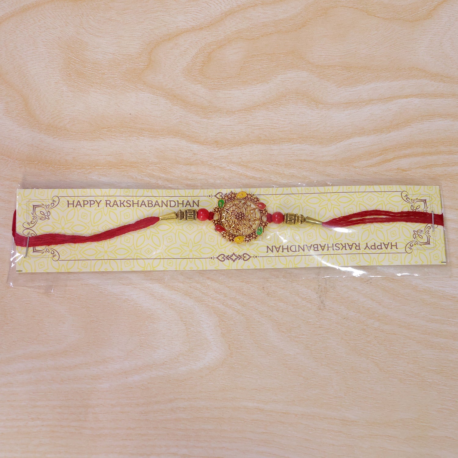 Circular Rakhi with Multicolor Accents, Elegant Raksha Bandhan Gift (10pcs)
