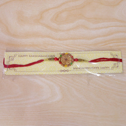 Circular Rakhi with Multicolor Accents, Elegant Raksha Bandhan Gift (10pcs)