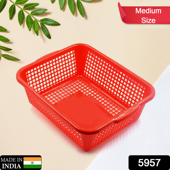5957 Plastic Kitchen Medium Size Vegetables and Fruits Washing Basket Dish Rack Multipurpose Organizers