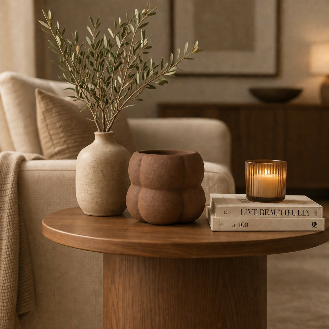 Textured Ceramic Planter Pot Modern Decorative Plant Holder
