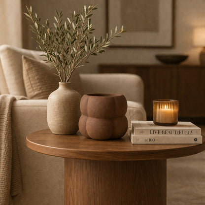 Textured Ceramic Planter Pot Modern Decorative Plant Holder
