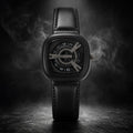 Minimal Black Square Dial Luxury Watch – Elegant & Modern Design