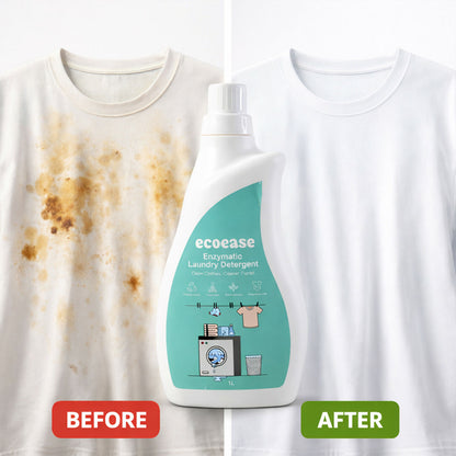 Ecoease Enzymatic Laundry Detergent Liquid, Plant Based Enzyme Powered Tough on Stains, (1L)