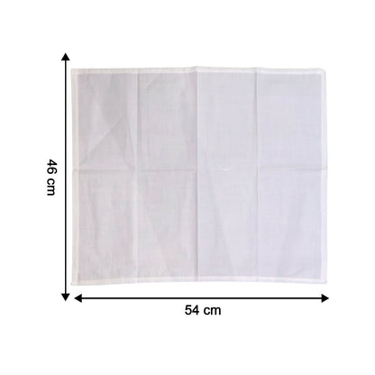 Set of 12 White Cotton Handkerchiefs for Men & Women – Soft & Absorbent Daily Use Hanky
