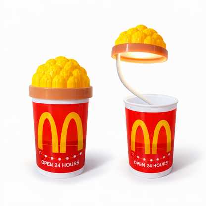 Popcorn Cup LED Table Lamp with Flexible Neck, Cute Desk Night Light for Home