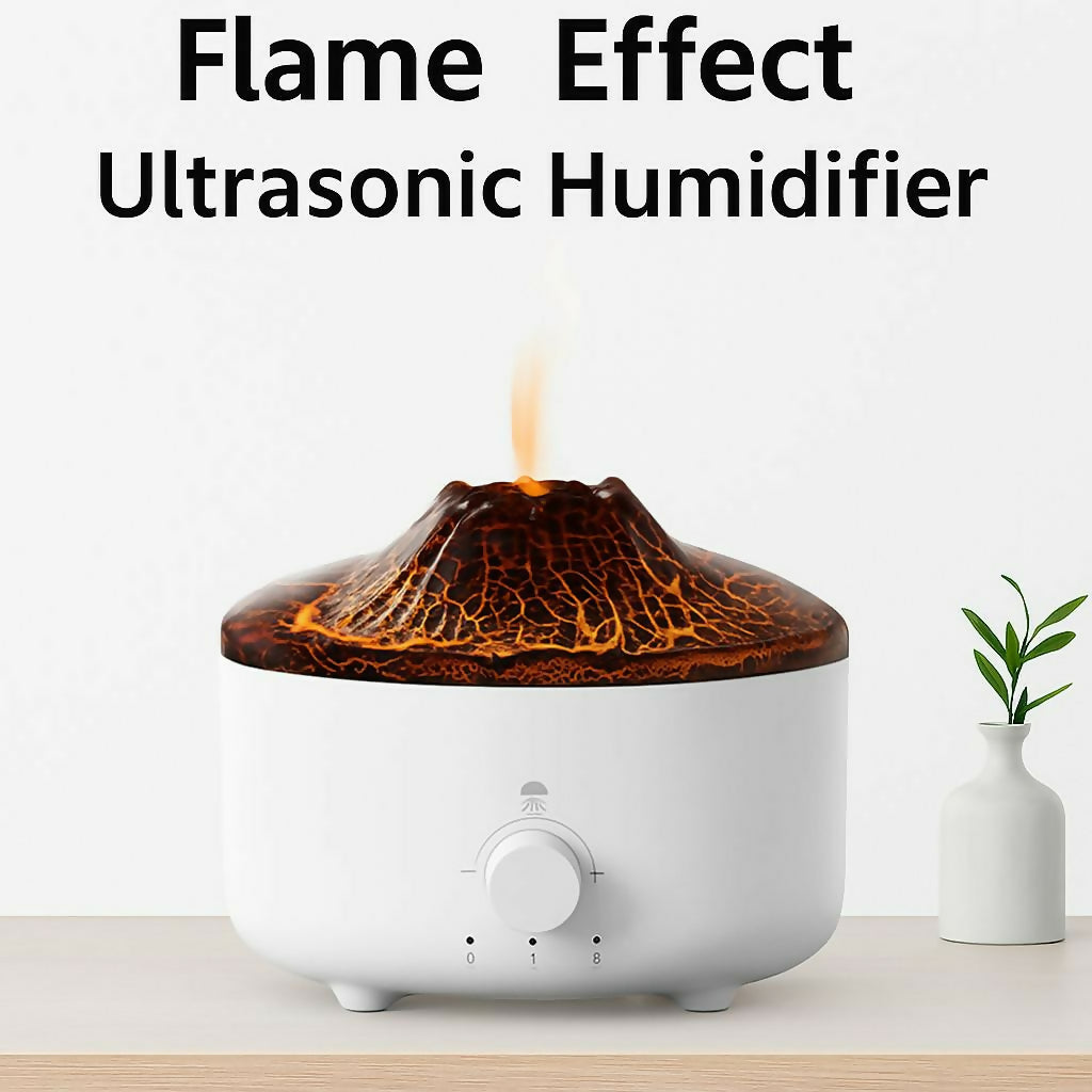 Flame Effect Ultrasonic Humidifier Volcano Aroma Diffuser