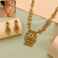 Jewellery – Traditional antique gold-plated necklace set with floral motifs
