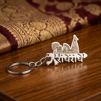 Radhe Radhe Dwarkadhish Temple Stainless Steel Keychain for Bike & Car | Ring
