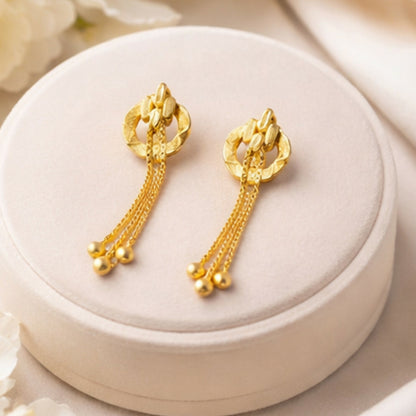 Elegant Golden Drop Earrings for Women & Girls | Lightweight Stylish Party Wear Earrings