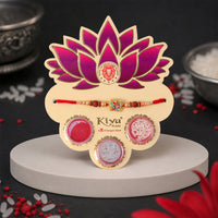 Om Rudraksha Rakhi for Brother with Roli Chawal Silver Coin Raksha Bandhan Set
