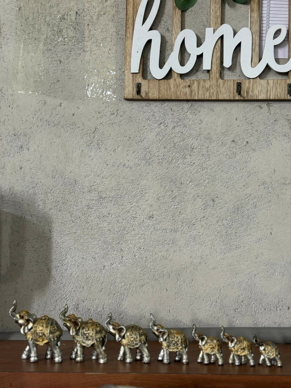 Silver Elephant Showpiece Set with Gold Detailing for Home Décor & Gifts