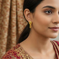 Gold-Plated Jhumka Earrings – Traditional Elegant Ethnic Jewelry