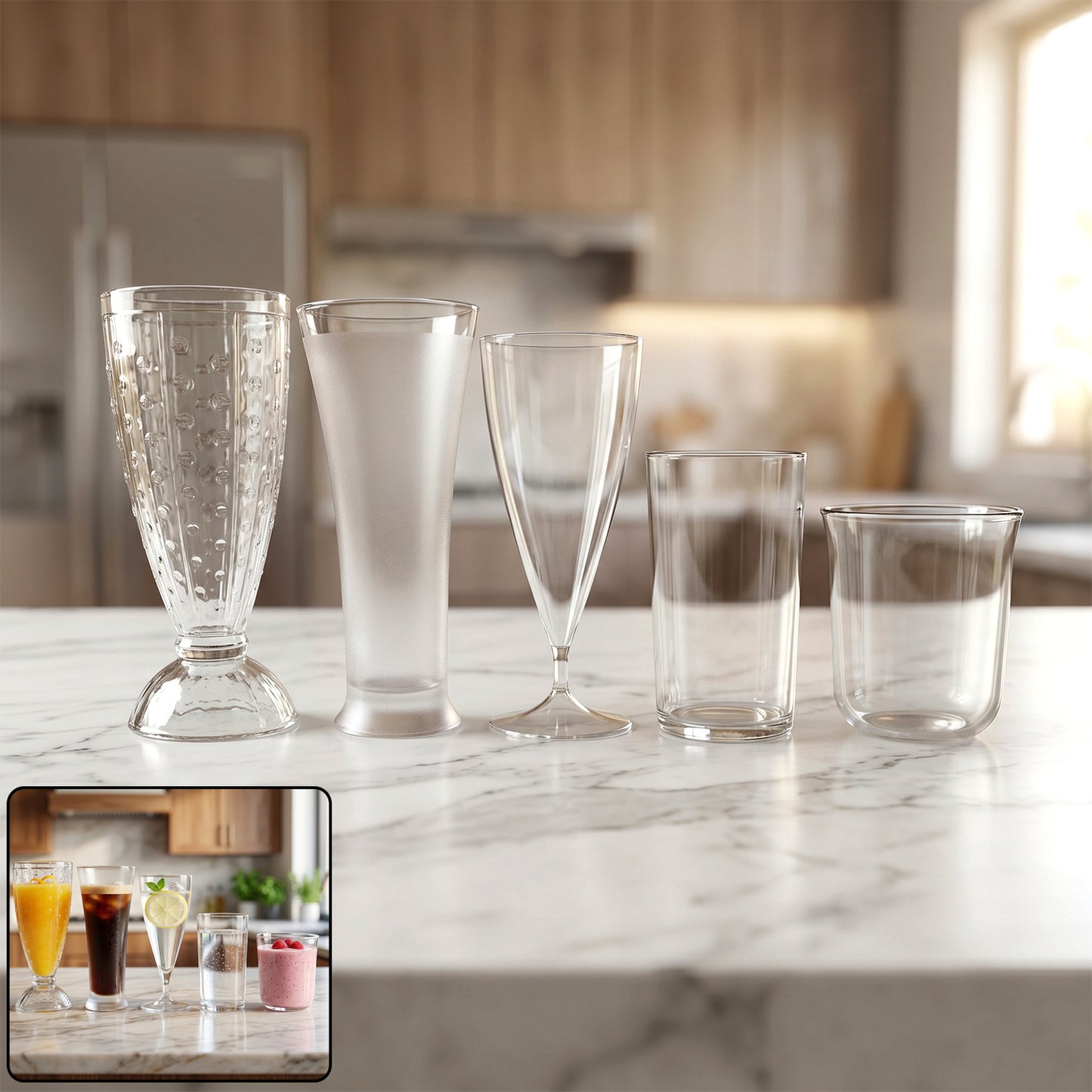 Unique mix design unbreakable plastic glass