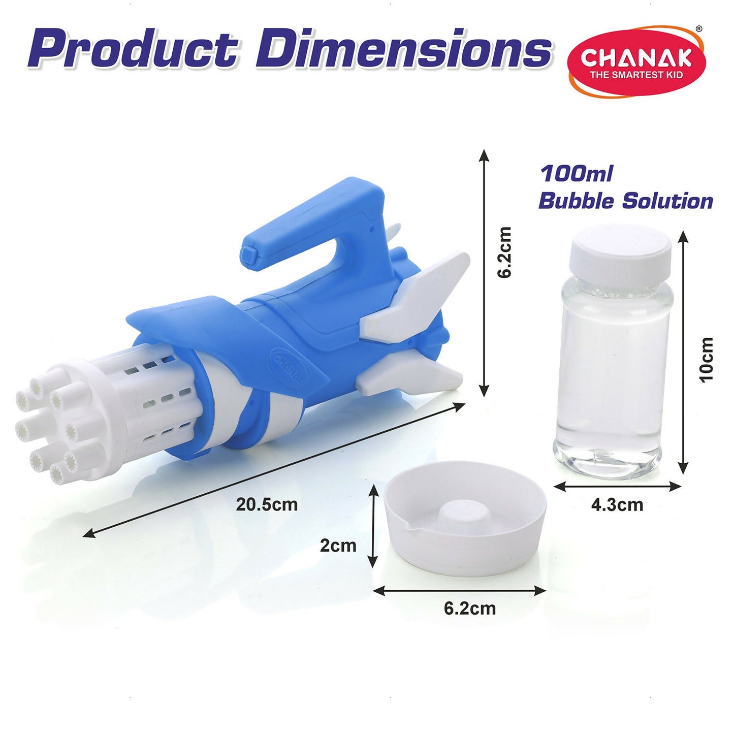 Aditi Toys Gatling Bubble Gun for Kids, 8- Hole Bubble Gun Toy for Kids 3+