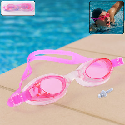 Swimming Goggles With Adjustable Clear Vision Anti-Fog Waterproof (1 Pc)