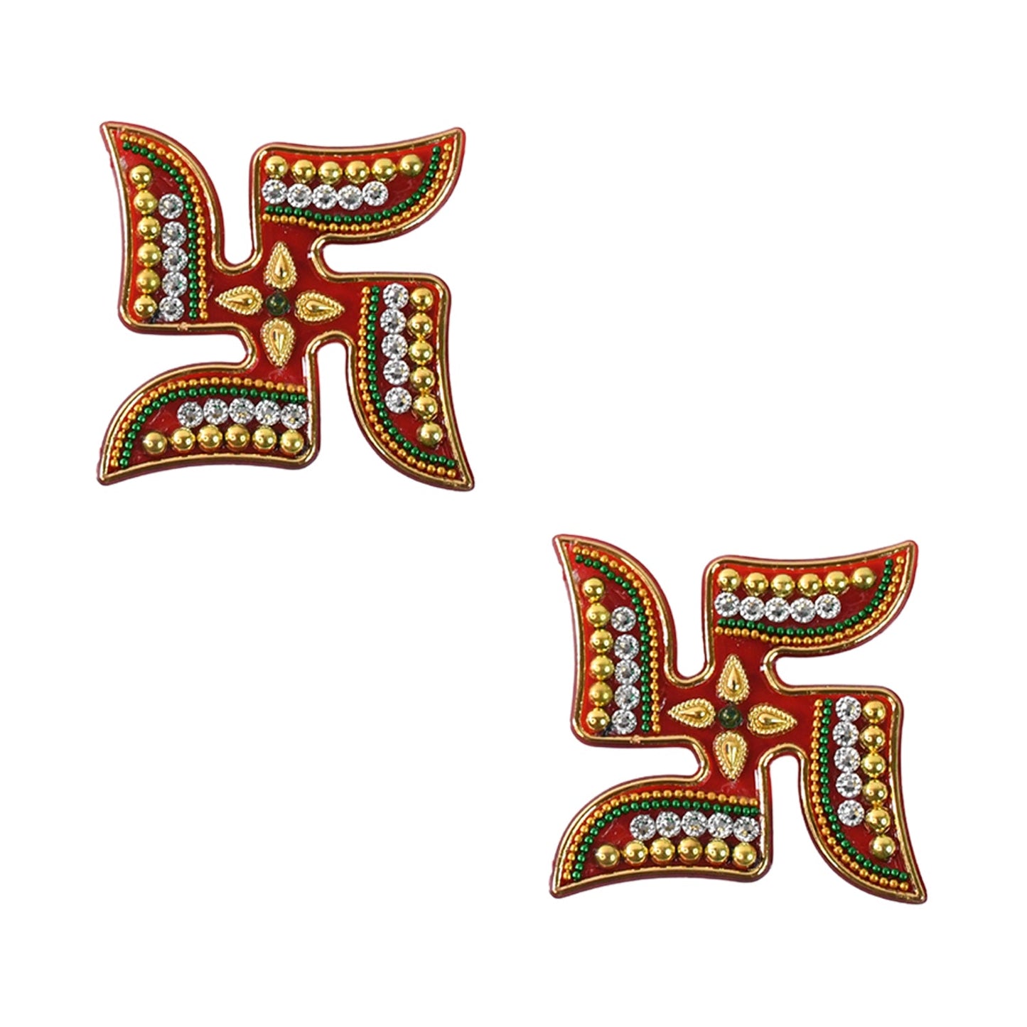 Swastik Decorative Sticker – Traditional Acrylic Pooja Décor Set