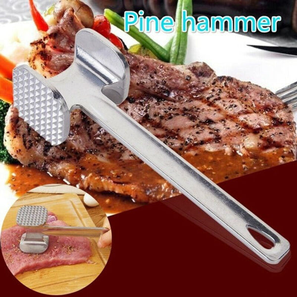 Meat Tenderizer Hammer, 2 Pieces Meat Pounder Mallet Stainless Steel  Dual-sided Roller Design Loose Meat Hammer Kitchen Cooking Tool For Steak  Pork Be