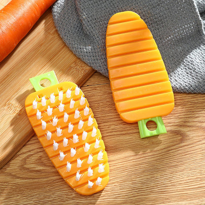 Carrot-Shaped Non-Toxic Vegetable Scrubbing Brush for Fruits & Veggies