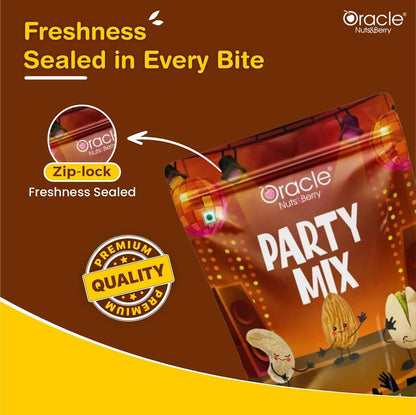 Oracle Party Mix – Roasted & Salted Almonds, Cashews & Pistachios Blend Dry Fruits Snack (200gm)