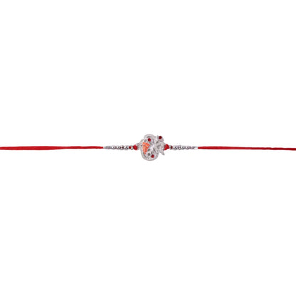 Premium Om Symbol Enamel Crystal Stone Beads Traditional Rakhi