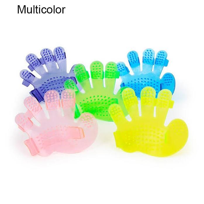 Rubber Pet Cleaning Massaging Grooming Glove Brush