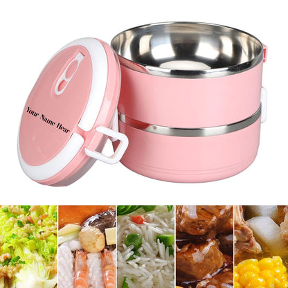 Customized Multi Layer Stainless Steel Hot Lunch Box (2 Layer)