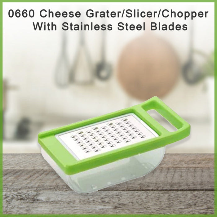 Cheese Grater / Slicer / Chopper With Stainless Steel Blades