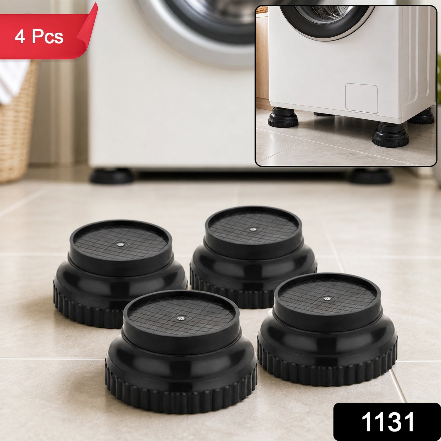 Multipurpose Plastic Stand for Fridge and Washing Machine Support (4 Pc)