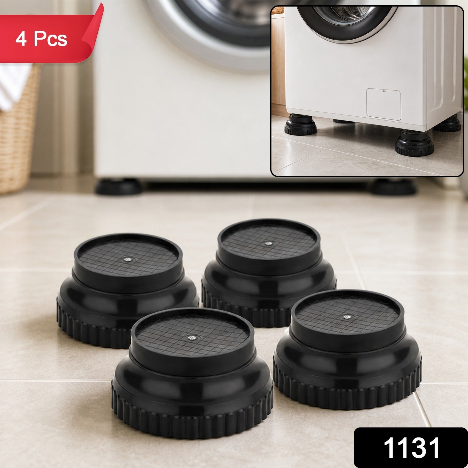 Multipurpose Plastic Stand for Fridge and Washing Machine Support (4 Pc)