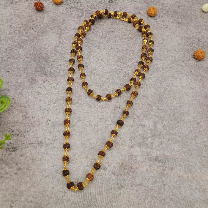 Authentic 5 Mukhi Rudraksha Mala - Spiritual & Healing Necklace