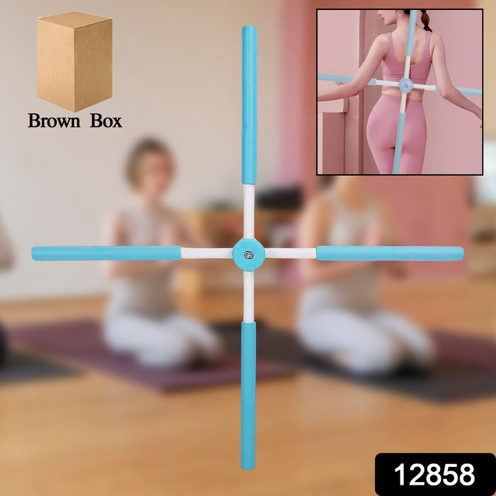 12858 Posture Stretching Stick, Yoga Sticks Humpback Correction Open Shoulder Adjustable for Posture, Pain Relief Rotating Yoga Stick Retractable Dance Studio (1 Pc)