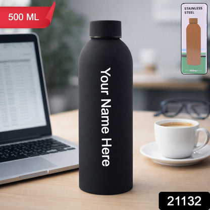 Customize Stainless Steel Double Wall Vacuum-Insulated Drink Water (Black / 500 ML Approx)
