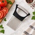 Tomato Slicer Holder, Stainless Steel Prong Holder for Even Tomato Slices (1 Pc)
