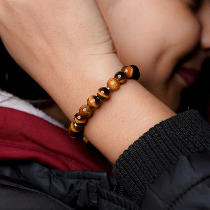 Tiger Eye Gemstone Bracelet For Women, Men, Girls & Children