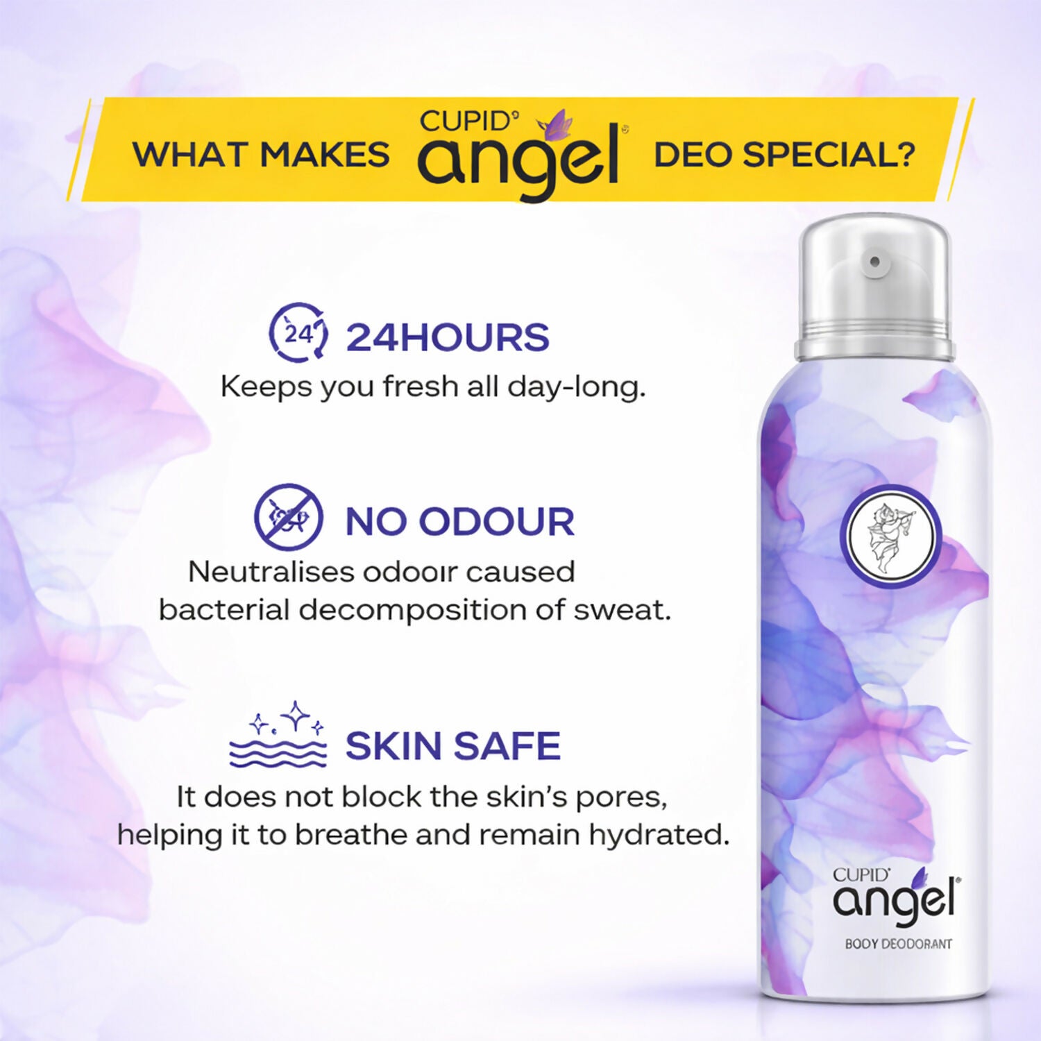 CUPID Angel Body Deodorant - RIZZ Refreshing Fragrance (150 ml)