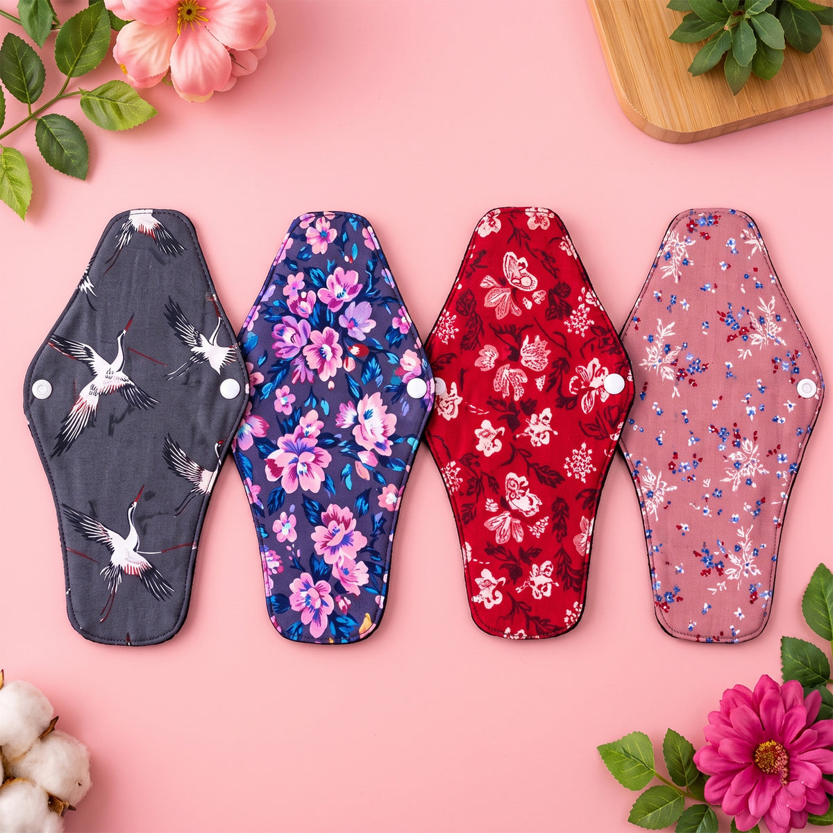 Reusable Cloth Sanitary Pads – 4 Pc Eco-Friendly Set
