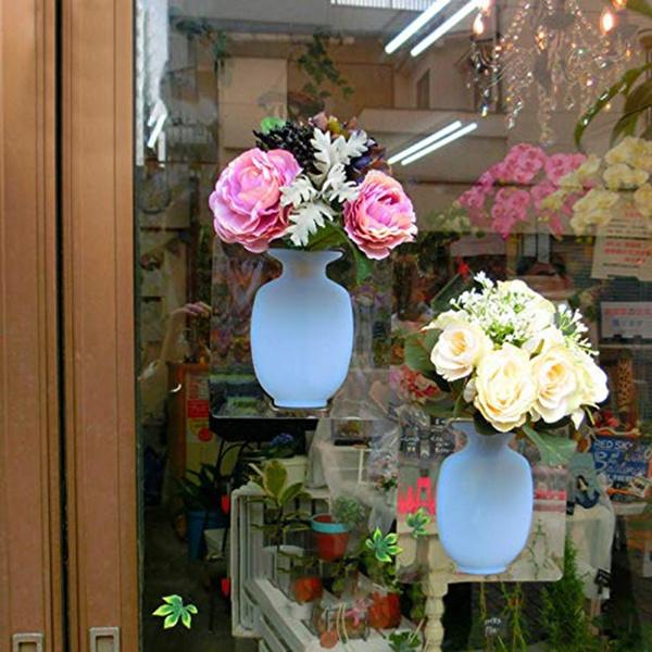 Wall Hanging Silicone Flower Pot Sticker Plant Rack for Decoration  (MultiColour)