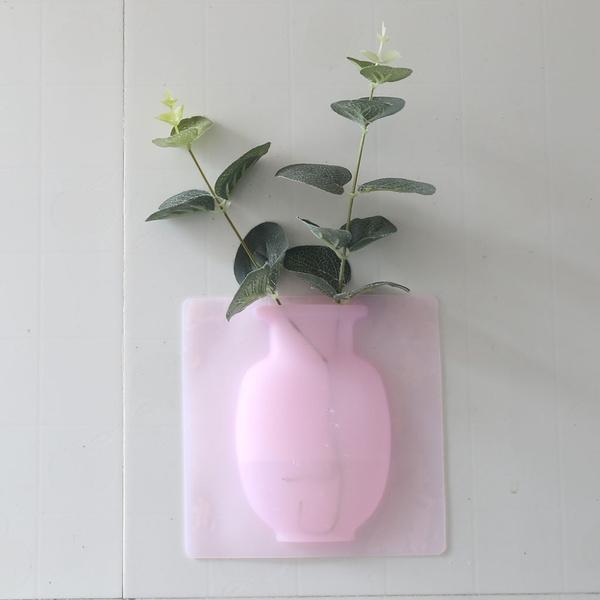 Wall Hanging Silicone Flower Pot Sticker Plant Rack for Decoration  (MultiColour)