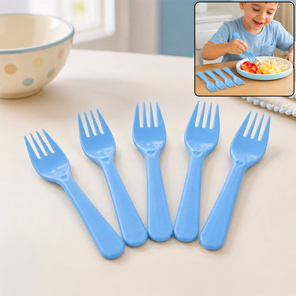 Reusable Plastic Forks – 5-Piece Heavy Duty Set | Serve Stellar