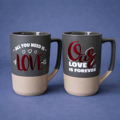Printed Ceramic Coffee Mug Love Theme Gift Cup with Handle