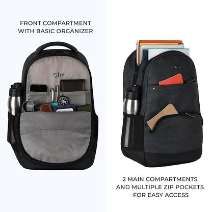 GEAR Vintage Faux Leather Laptop Backpack Navy Black