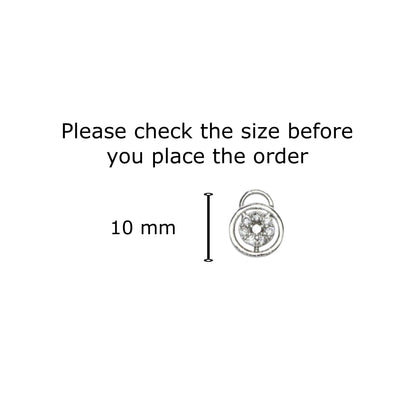 Silver Stud Earrings: Diamond-Look AD Circle Flower Design